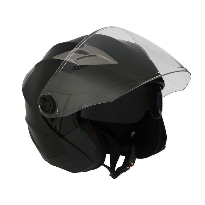 Шлем открытый с двумя визорами, размер L (59-60), модель - BLD-708E, черный матовый - фото 1909505763