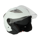 Шлем открытый с двумя визорами, размер M (57-58), модель - BLD-708E, белый глянцевый - Фото 5
