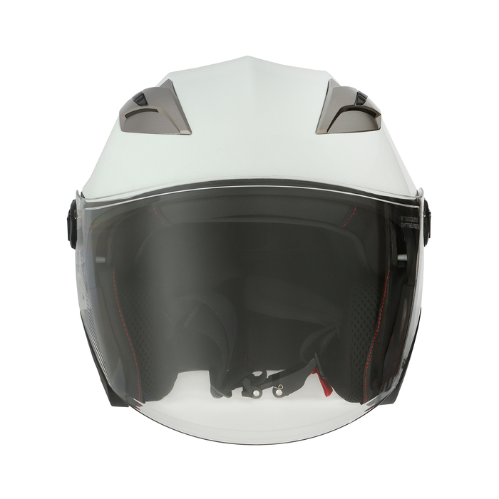 Шлем открытый с двумя визорами, размер M, модель - BLD-708E, белый глянцевый