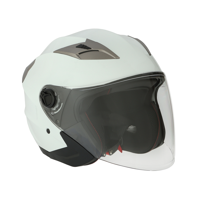 Шлем открытый с двумя визорами, размер L (59-60), модель - BLD-708E, белый глянцевый - фото 1909505825
