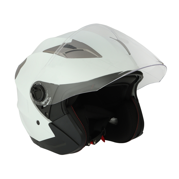 Шлем открытый с двумя визорами, размер L (59-60), модель - BLD-708E, белый глянцевый - фото 1909505826