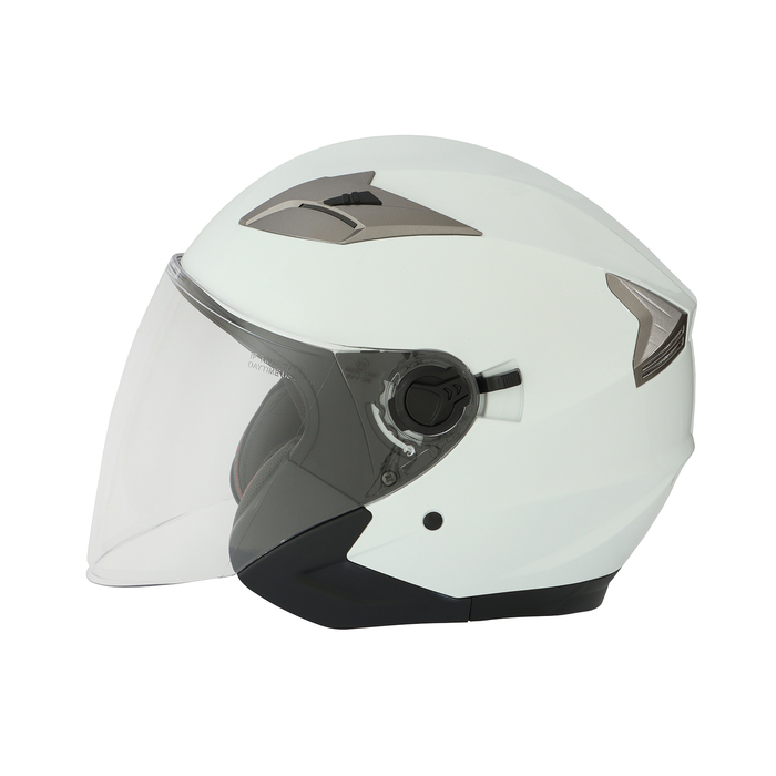Шлем открытый с двумя визорами, размер L (59-60), модель - BLD-708E, белый глянцевый - фото 1909505829