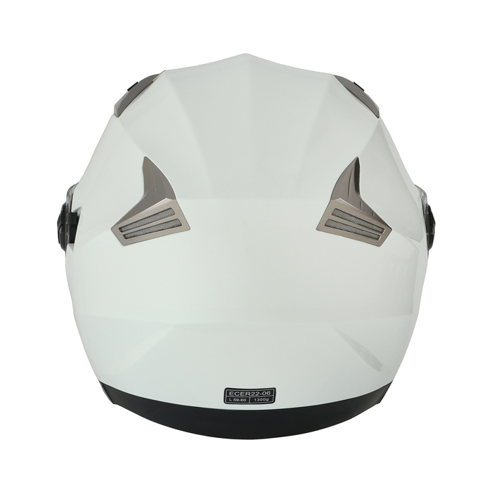 Шлем открытый с двумя визорами, размер L (59-60), модель - BLD-708E, белый глянцевый - фото 1909505830