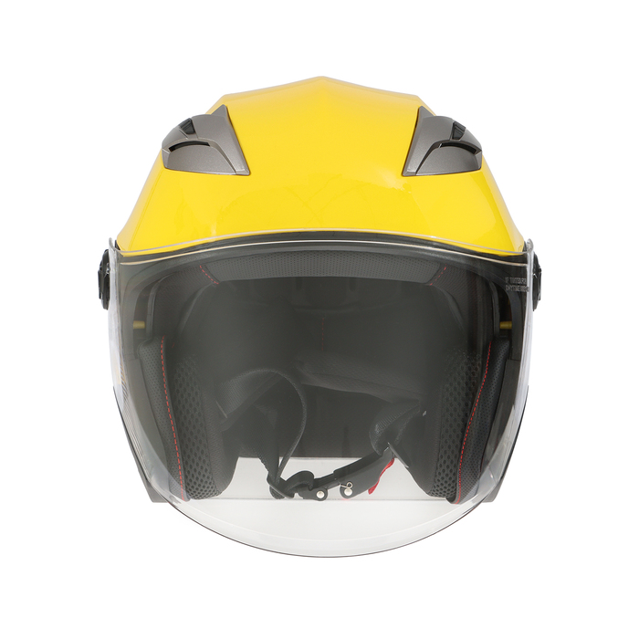 Шлем открытый с двумя визорами, размер S (55-56), модель - BLD-708E, желтый глянцевый - фото 1928494683