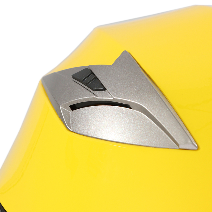 Шлем открытый с двумя визорами, размер S, модель - BLD-708E, желтый глянцевый