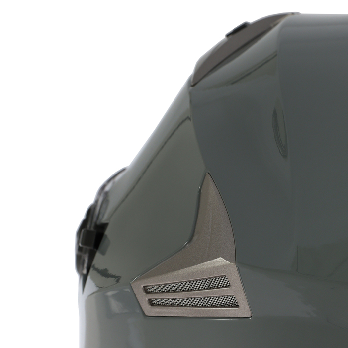 Шлем открытый с двумя визорами, размер M, модель - BLD-708E, серый глянцевый