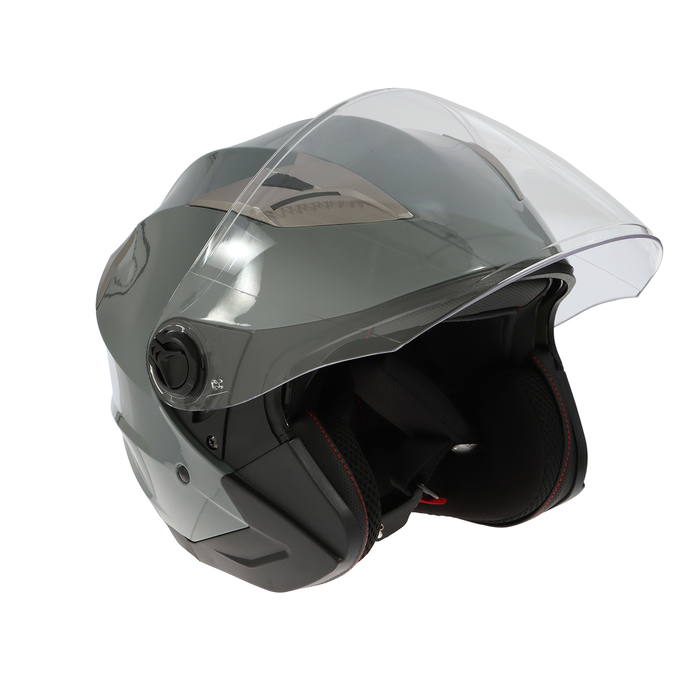 Шлем открытый с двумя визорами, размер L, модель - BLD-708E, серый глянцевый