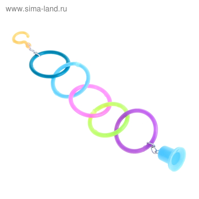 Игрушка для птиц кольца, микс цветов - Фото 1
