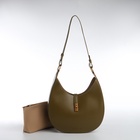 Сумка женская багет TEXTURA на молнии, 27×9×23 см, хаки - Фото 14