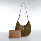 Сумка женская багет TEXTURA на молнии, 27×9×23 см, хаки - Фото 12