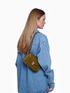 Сумка женская мессенджер TEXTURA на клапане, 23×6×13 см, хаки - Фото 2