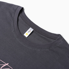 Комплект женский домашний (футболка,шорты), цвет графит розовая полоска, р-р 50 - Фото 3