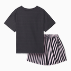 Комплект женский домашний (футболка,шорты), цвет графит розовая полоска, р-р 54 - фото 23768552