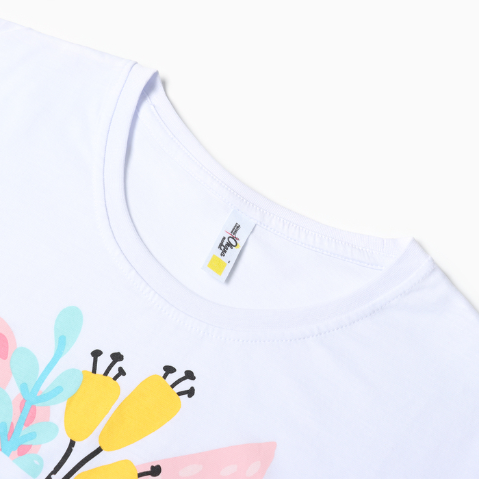 Комплект женский домашний (футболка,шорты), цвет мятный с цветком, р-р 42 - фото 1909506693