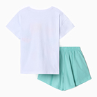 Комплект женский домашний (футболка,шорты), цвет мятный с цветком, р-р 50 - Фото 10