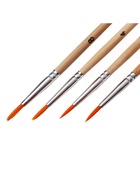 Набор кистей для рисования, синтетика, 4 штуки: № 2, 2, 4, 8, круглые, деревянная ручка, международный размер - Фото 7