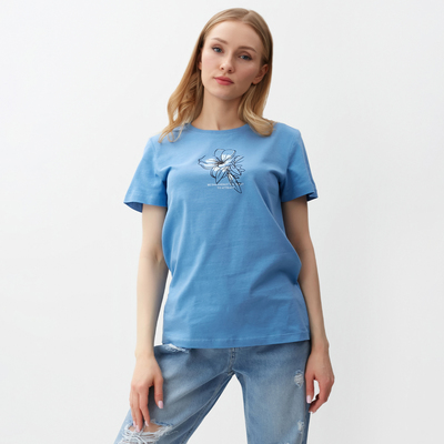 Футболка женская Be Friends, голубая, размер 44