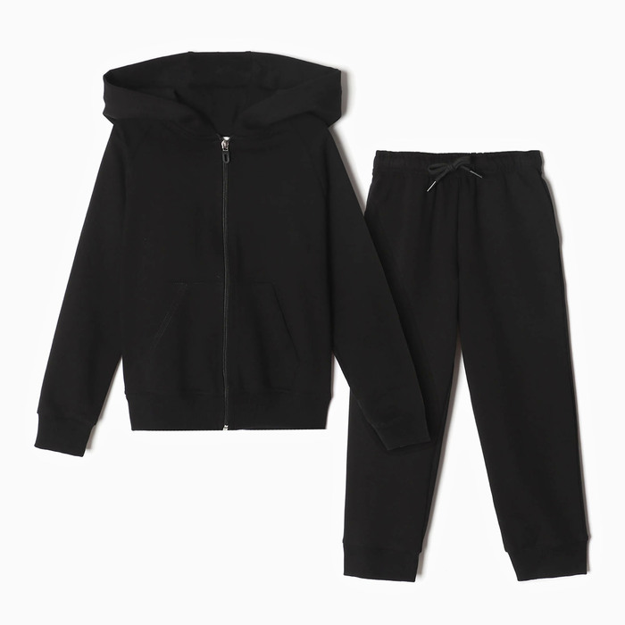 Комплект для мальчика (джемпер, брюки), цвет чёрный, рост 116 см - Фото 1