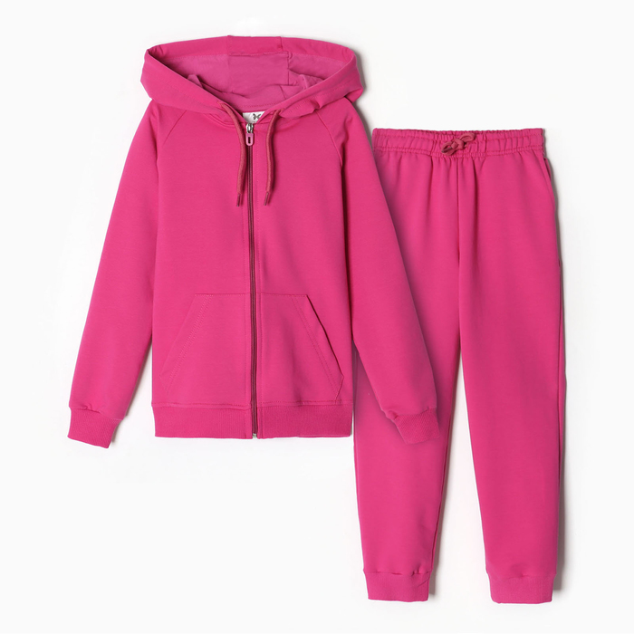 Комплект для девочки (джемпер, брюки), цвет фуксия, рост 98 см - Фото 1