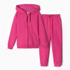 Комплект для девочки (джемпер, брюки), цвет фуксия, рост 128 см - фото 321152459