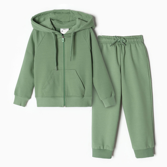 Комплект для девочки (джемпер, брюки), цвет зелёный, рост 98 см - Фото 1