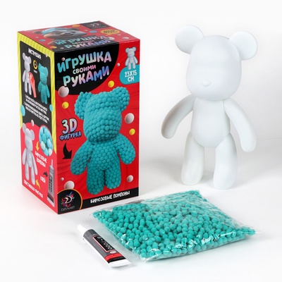 Игрушка помпонами «Медведь», мятный
