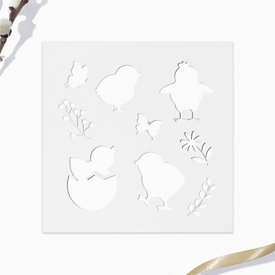 Топпер для украшения кулича «Светлой Пасхи!», 5 шт., кондитерский трафарет