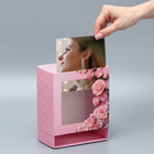 Коробка-фоторамка подарочная складная, упаковка, «Нежные розы», 14 х 14 х 8 см - Фото 2