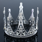 Украшение для торта "Корона с камнями", цвет серебро - фото 3284010