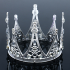 Топпер для торта «Корона с камнями», цвет серебро - Фото 1