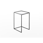 Стол журнальный большой «Куб», 380х380х510, металл, матовое стекло, чёрный