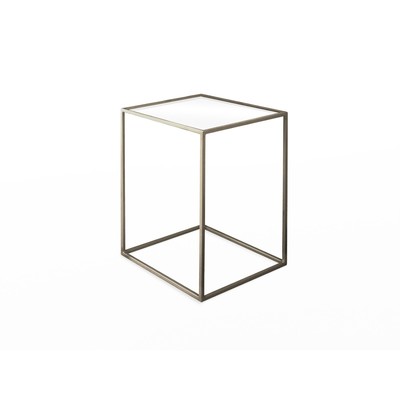 Стол журнальный «Куб», 310х310х430, металл, стекло, золотой
