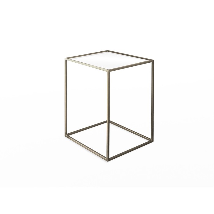 Стол журнальный «Куб», 310х310х430, металл, стекло, золотой - Фото 1