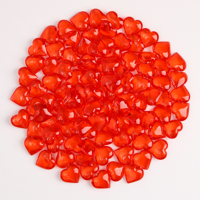 Сердечки пластиковые декоративные, 100 шт., 2×2 см