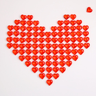 Сердечки пластиковые декоративные, набор 100 шт., размер 1 шт. — 2 × 2 см, цвет красный - Фото 4