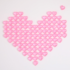 Сердечки пластиковые декоративные, набор 100 шт., размер 1 шт. — 2 × 2 см, цвет розовый - Фото 4
