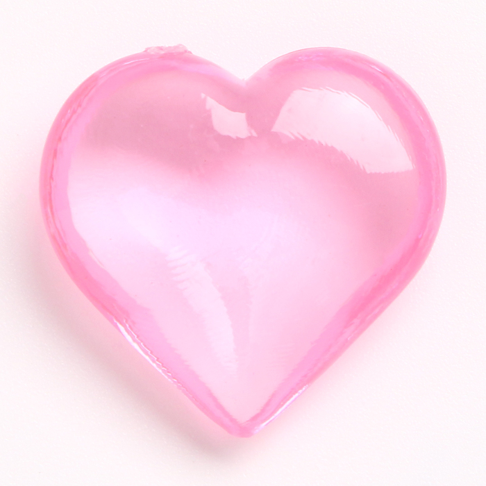 Сердечки пластиковые декоративные, набор 100 шт., размер 1 шт. — 2 × 2 см, цвет розовый