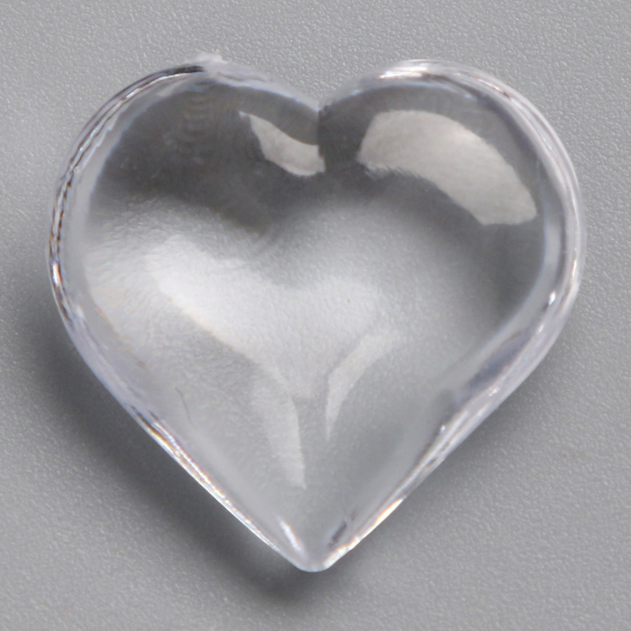 Сердечки пластиковые декоративные, набор 100 шт., размер 1 шт. — 2 × 2 см, цвет прозрачный