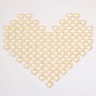 Сердечки пластиковые декоративные, набор 100 шт., размер 1 шт. — 2 × 2 см, цвет золотой - Фото 4
