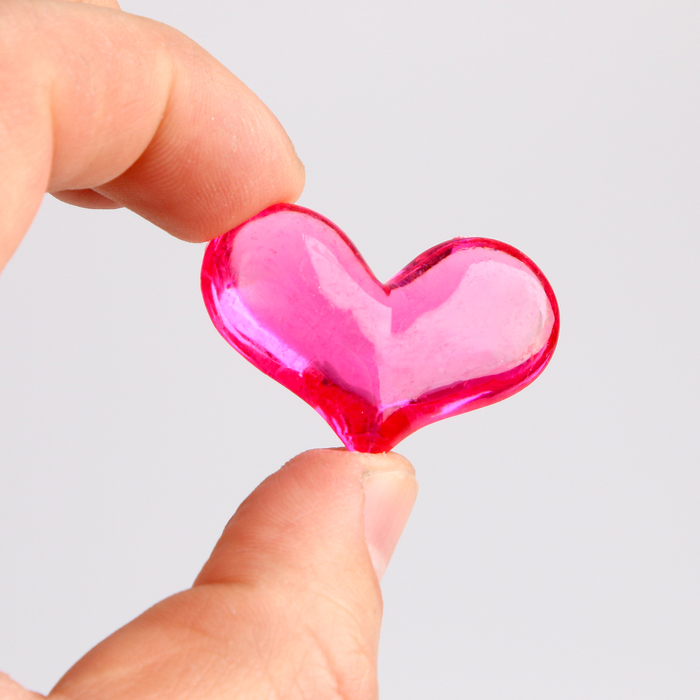 Сердечки пластиковые декоративные, набор 25 шт., размер 1 шт. — 3 × 3,5 см, цвет МИКС