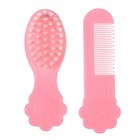 Расчёска детская, массажная щётка для волос в наборе Крошка Я «Цветочек», розовый - Фото 5