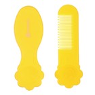 Набор для ухода за волосами: расческа и щетка «Цветочек»,  цвет желтый - Фото 4
