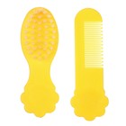 Набор для ухода за волосами: расческа и щетка «Цветочек»,  цвет желтый - фото 8985517