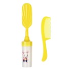Расчёска детская, щётка для волос в наборе с погремушкой Крошка Я «Малыш», 2 шт., желтый, МИКС - Фото 4