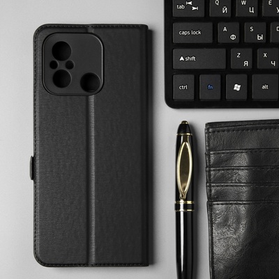 Чехол BoraSCO Book Case для Xiaomi Redmi 12C, чёрный