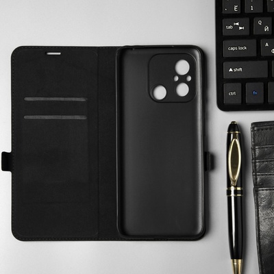 Чехол BoraSCO Book Case для Xiaomi Redmi 12C, чёрный