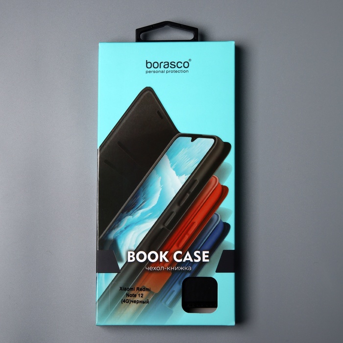 Чехол BoraSCO Book Case для Xiaomi Redmi Note 12 4G, черный