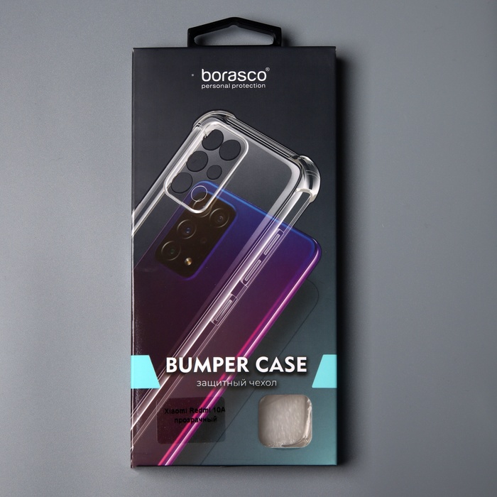 Чехол BoraSCO Bumper Case для Xiaomi Redmi 10A, силиконовый, прозрачный - фото 51530877