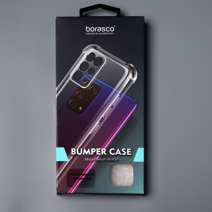 Чехол BoraSCO Bumper Case для Xiaomi Redmi 12, силиконовый, прозрачный - фото 51530884