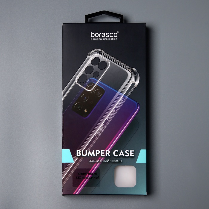 Чехол BoraSCO Bumper Case для Xiaomi Redmi 12C, силиконовый, прозрачный